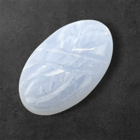 Agat blue lace kaboszon carved 27x16 mm nr 6 Agat blue lace kaboszon carved 27x16 mm nr 6