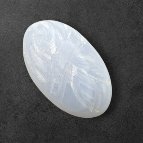 Agat blue lace kaboszon carved 27x16 mm nr 6 Agat blue lace kaboszon carved 27x16 mm nr 6