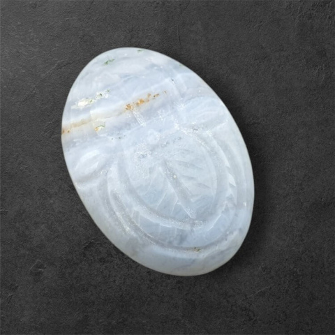 Agat blue lace kaboszon carved 30x21 mm nr 5 Agat blue lace kaboszon carved 30x21 mm nr 5