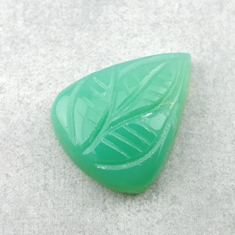 Chalcedon chryzo kaboszon carving 21x17 mm nr 30 Chalcedon chryzo kaboszon carving 21x17 mm nr 30