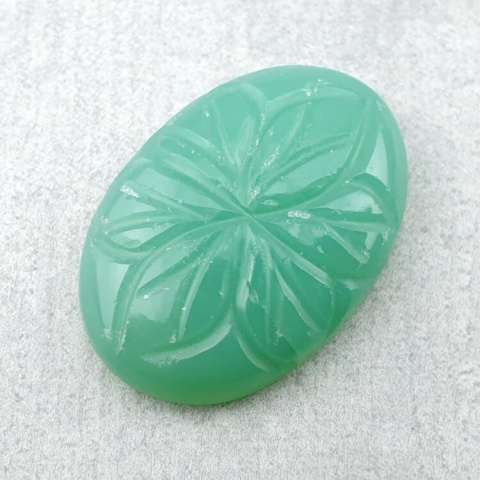 Chalcedon chryzo kaboszon carved 26x18 mm nr 70 Chalcedon chryzo kaboszon carved 26x18 mm nr 70