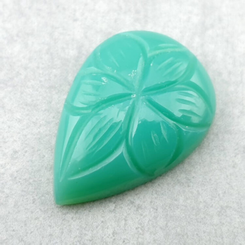 Chalcedon chryzo kaboszon carved 26x18 mm nr 9 Chalcedon chryzo kaboszon carved 26x18 mm nr 9