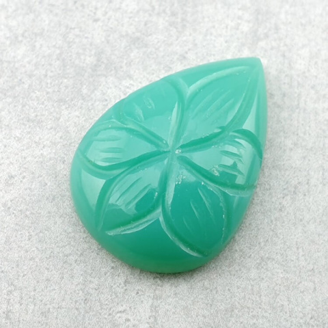 Chalcedon chryzo kaboszon carved 26x18 mm nr 9 Chalcedon chryzo kaboszon carved 26x18 mm nr 9