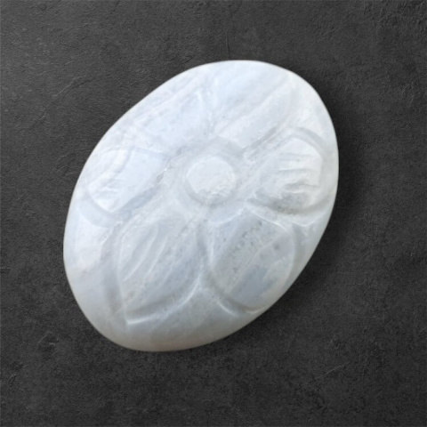 Blue lace agate carved cabochon 23x17 mm no 60 Blue lace agate carved cabochon 23x17 mm no 60