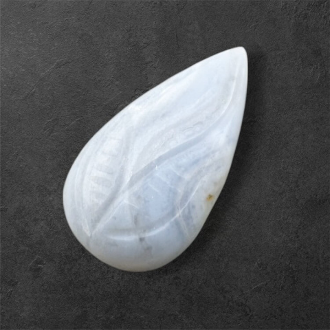 Agat blue lace kaboszon carved 24x13 mm nr 66 Agat blue lace kaboszon carved 24x13 mm nr 66