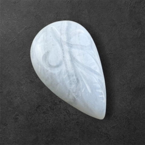 Agat blue lace kaboszon carved 26x16 mm nr 23 Agat blue lace kaboszon carved 26x16 mm nr 23
