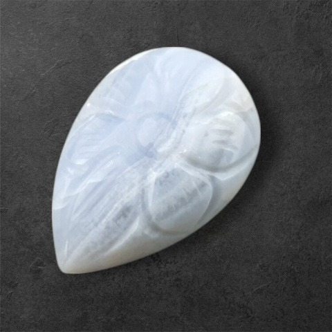 Agat blue lace kaboszon carved 26x18 mm nr 45 Agat blue lace kaboszon carved 26x18 mm nr 45