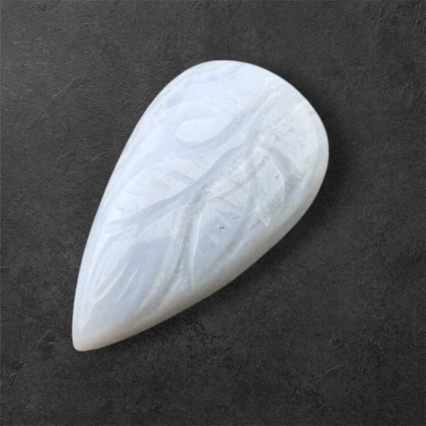 Agat blue lace kaboszon carved 27x15 mm nr 59 Agat blue lace kaboszon carved 27x15 mm nr 59