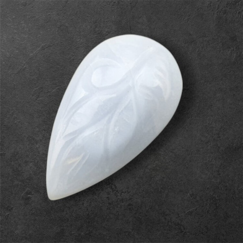 Agat blue lace kaboszon carved 27x15 mm nr 73 Agat blue lace kaboszon carved 27x15 mm nr 73