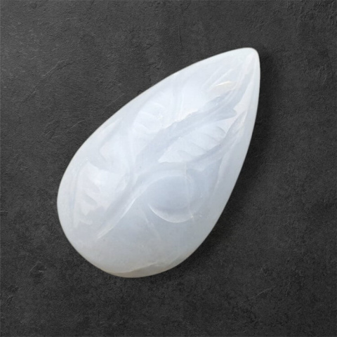 Agat blue lace kaboszon carved 27x15 mm nr 73 Agat blue lace kaboszon carved 27x15 mm nr 73