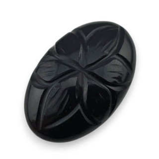 Onyks kaboszon carving 25x16 mm nr 37
