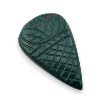 Heliotrop kaboszon carving 36x23 mm nr 14