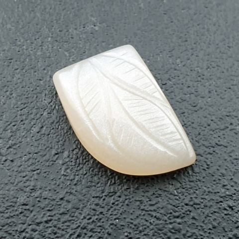 Kamień księżycowy biały kaboszon carved 18x13 mm nr 290 Kamień księżycowy biały kaboszon carved 18x13 mm nr 290
