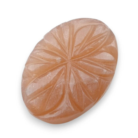 Kamień księżycowy brzoskwiniowy kaboszon carving 25x18 mm nr 18 Kamień księżycowy brzoskwiniowy kaboszon carving 25x18 mm nr 18
