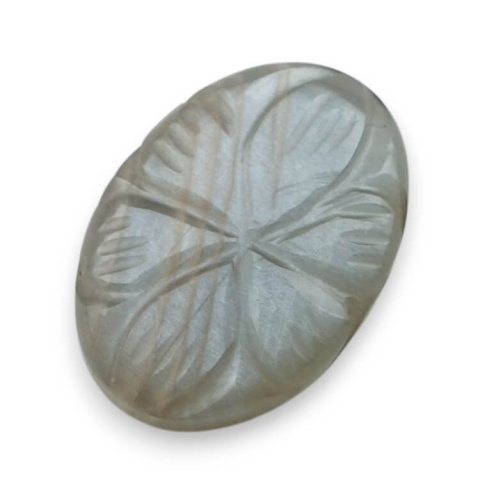 Kamień księżycowy szary kaboszon carving 20x14 mm nr 179 Kamień księżycowy szary kaboszon carving 20x14 mm nr 179