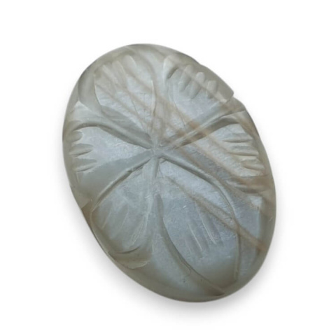 Kamień księżycowy szary kaboszon carving 20x14 mm nr 179 Kamień księżycowy szary kaboszon carving 20x14 mm nr 179