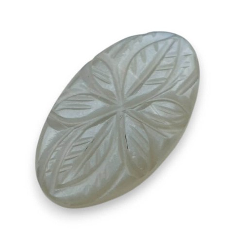 Kamień księżycowy szary kaboszon carved 26x15 mm nr 176 Kamień księżycowy szary kaboszon carved 26x15 mm nr 176