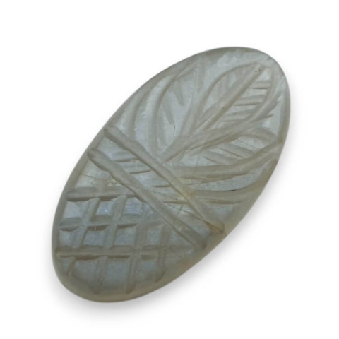 Kamień księżycowy szary kaboszon carving 29x15 mm nr 171 Kamień księżycowy szary kaboszon carving 29x15 mm nr 171
