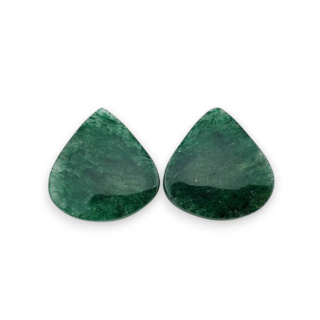 Awenturyn zielony para kaboszonów z dziurką 20x19 mm nr P621