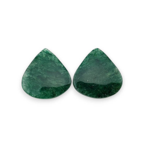 Awenturyn zielony para kaboszonów z dziurką 20x19 mm nr P621 Awenturyn zielony para kaboszonów z dziurką 20x19 mm nr P621