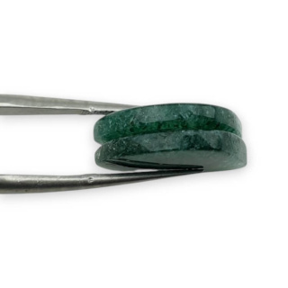 Awenturyn zielony para kaboszonów z dziurką 20x19 mm nr P621