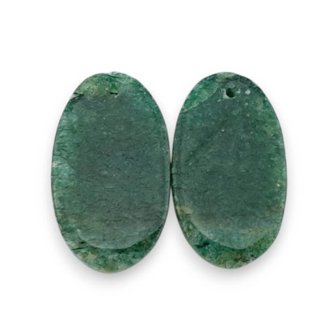 Awenturyn zielony para kaboszonów z dziurką 23x13 mm nr P617 Awenturyn zielony para kaboszonów z dziurką 23x13 mm nr P617