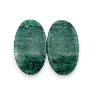 Awenturyn zielony para kaboszonów z dziurką 23x13 mm nr P619