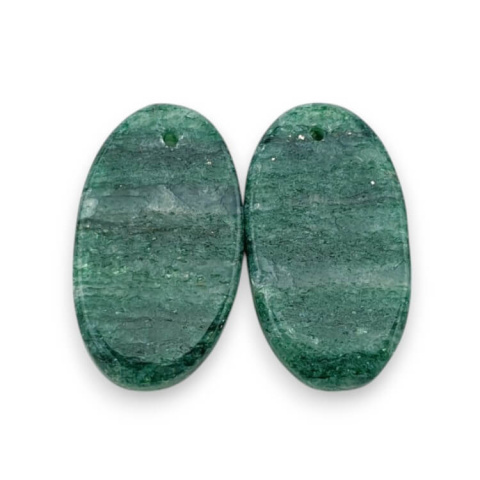 Awenturyn zielony para kaboszonów z dziurką 23x13 mm nr P619 Awenturyn zielony para kaboszonów z dziurką 23x13 mm nr P619