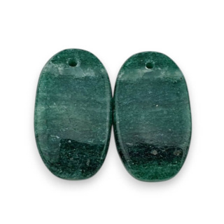 Awenturyn zielony para kaboszonów z dziurką 23x13 mm nr P622