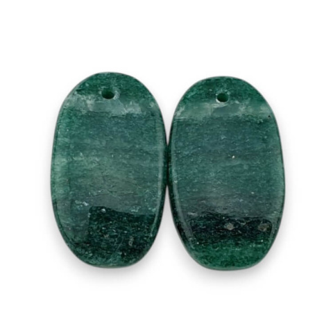 Awenturyn zielony para kaboszonów z dziurką 23x13 mm nr P622 Awenturyn zielony para kaboszonów z dziurką 23x13 mm nr P622