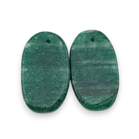 Awenturyn zielony para kaboszonów z dziurką 23x13 mm nr P622 Awenturyn zielony para kaboszonów z dziurką 23x13 mm nr P622