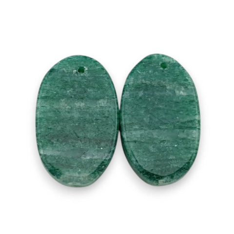 Awenturyn zielony para kaboszonów z dziurką 23x14 mm nr P615 Awenturyn zielony para kaboszonów z dziurką 23x14 mm nr P615