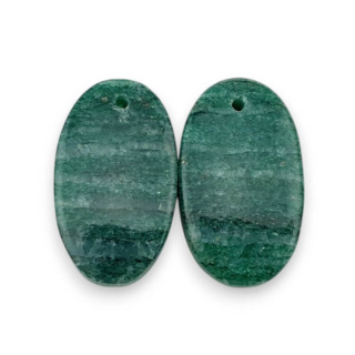 Awenturyn zielony para kaboszonów z dziurką 23x14 mm nr P618