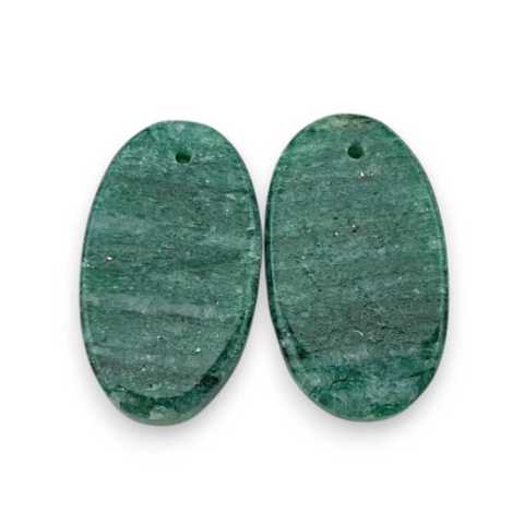 Awenturyn zielony para kaboszonów z dziurką 23x14 mm nr P618 Awenturyn zielony para kaboszonów z dziurką 23x14 mm nr P618