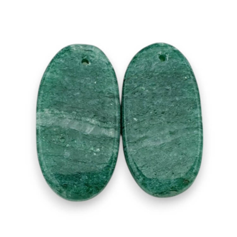 Awenturyn zielony para kaboszonów z dziurką 24x13 mm nr P612 Awenturyn zielony para kaboszonów z dziurką 24x13 mm nr P612
