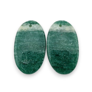 Awenturyn zielony para kaboszonów z dziurką 24x14 mm nr P616
