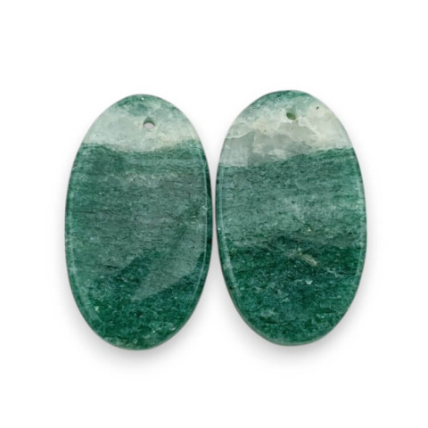 Awenturyn zielony para kaboszonów z dziurką 24x14 mm nr P616 Awenturyn zielony para kaboszonów z dziurką 24x14 mm nr P616