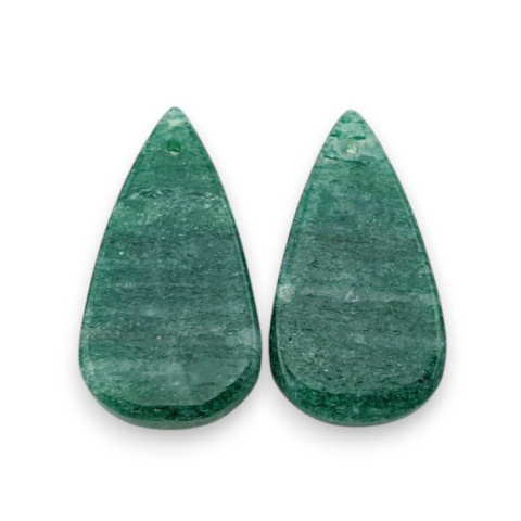 Awenturyn zielony para kaboszonów z dziurką 26x15 mm nr P620 Awenturyn zielony para kaboszonów z dziurką 26x15 mm nr P620
