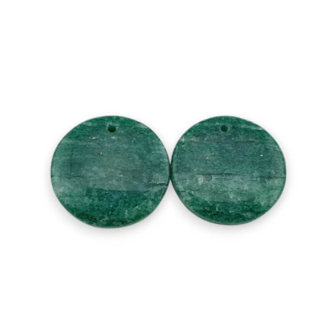 Awenturyn zielony para kaboszonów z dziurką fi 19 mm nr P613 Awenturyn zielony para kaboszonów z dziurką fi 19 mm nr P613