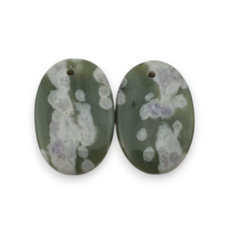 Jadeit peace para kaboszonów z dziurką 19x13 mm nr P548