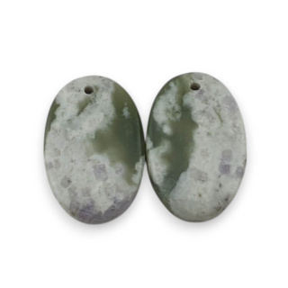 Jadeit peace para kaboszonów z dziurką 21x13 mm nr P527