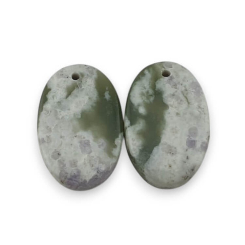 Jadeit peace para kaboszonów z dziurką 21x13 mm nr P527 Jadeit peace para kaboszonów z dziurką 21x13 mm nr P527