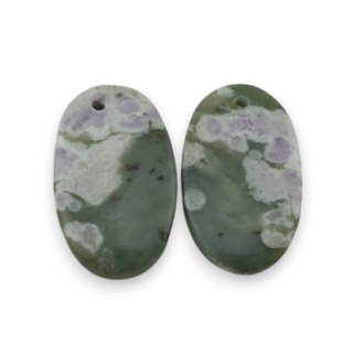 Jadeit peace para kaboszonów z dziurką 21x13 mm nr P542