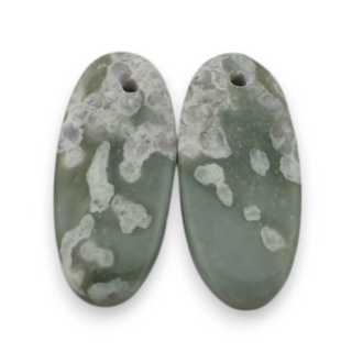 Jadeit peace para kaboszonów z dziurką 22x10 mm nr P528