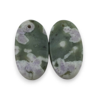 Jadeit peace para kaboszonów z dziurką 22x12 mm nr P519