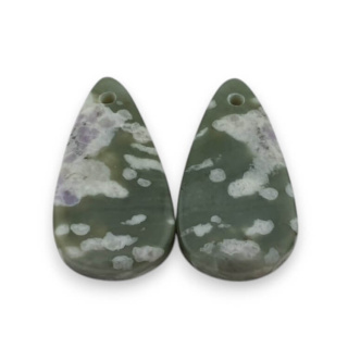 Jadeit peace para kaboszonów z dziurką 22x12 mm nr P539