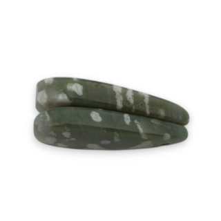 Jadeit peace para kaboszonów z dziurką 22x12 mm nr P539