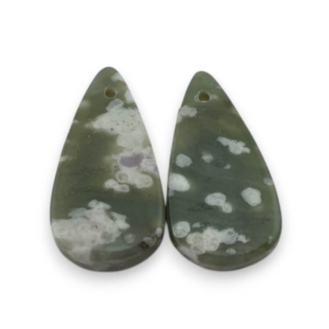 Jadeit peace para kaboszonów z dziurką 22x12 mm nr P539 Jadeit peace para kaboszonów z dziurką 22x12 mm nr P539
