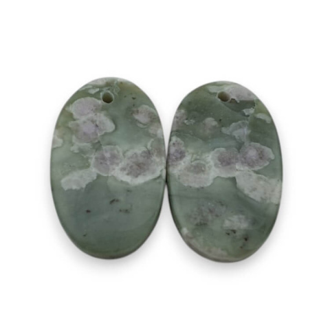Jadeit peace para kaboszonów z dziurką 22x13 mm nr P522