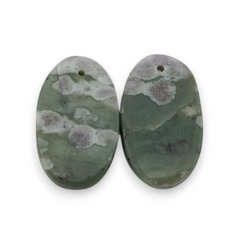 Jadeit peace para kaboszonów z dziurką 22x13 mm nr P522